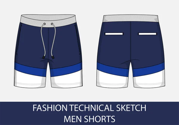 Esquisse Dessin Technique Mode Pour Shorts Homme Graphique Vectoriel — Image vectorielle