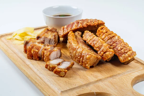 Fried Fried Crispy Streaky Pork Belly Thai Und Chinesisches Essen lizenzfreie Stockbilder