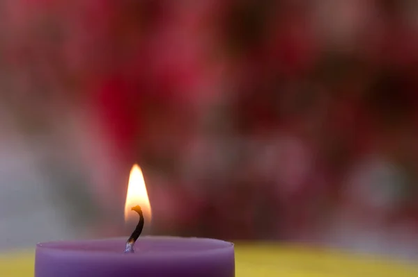 Purple Candle Background Close — Stock Photo, Image