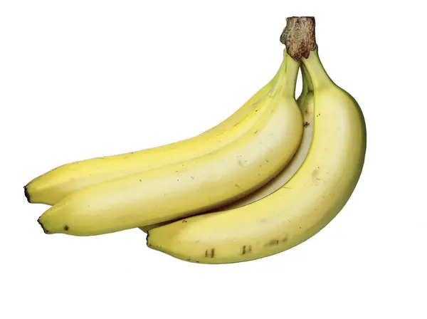 Kilka bananów na białym tle żółty — Zdjęcie stockowe