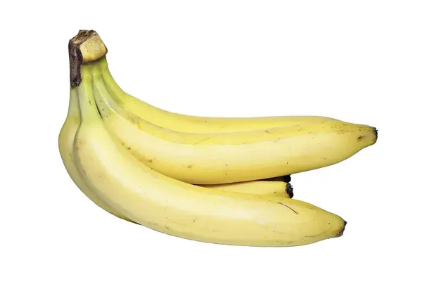 Kilka bananów na białym tle żółty — Zdjęcie stockowe