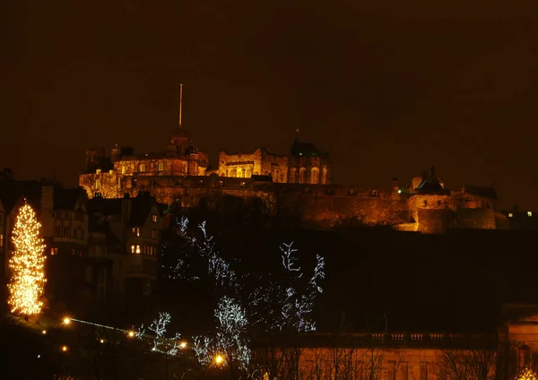 Castello di Edimburgo a Natale — Foto Stock