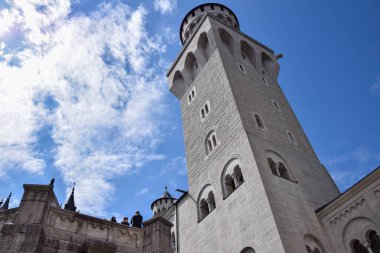 Fussen, Germany - May 04 2016:  Neuschwanstein Castle in the Alps of Bavaria, Germany