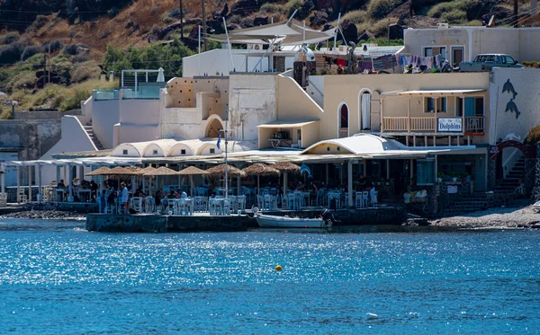 Akrotiri Greece July 2019 Sea Side Seating Area Dolphins Restaurant — ストック写真