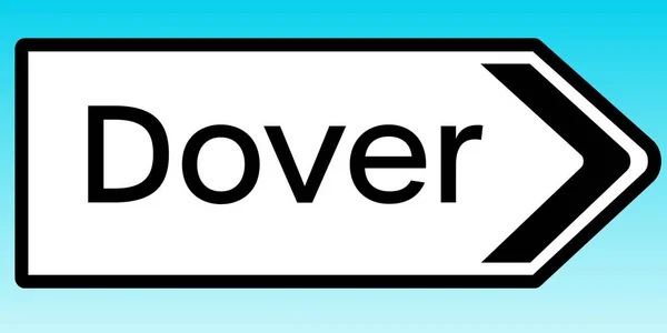 Een Grafische Illlustratie Van Een Brits Verkeersbord Dat Naar Dover — Stockfoto