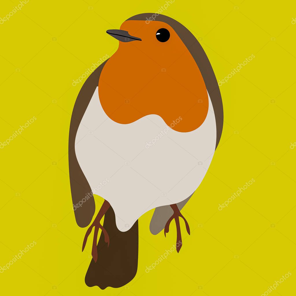 A graphic illustration of a robin for use as a logo or on a website