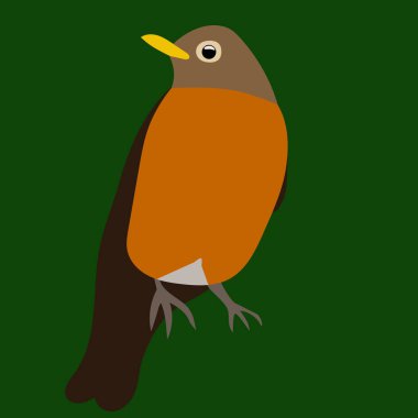 logo ya da simge olarak kullanılacak bir Amerikan Robin 'inin grafik çizimi