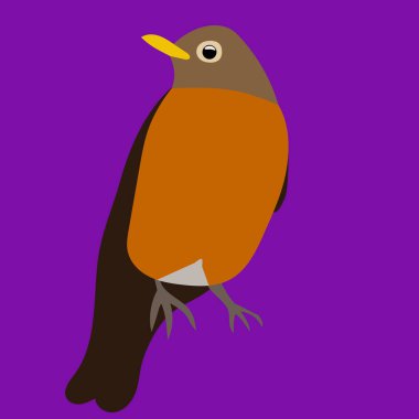 logo ya da simge olarak kullanılacak bir Amerikan Robin 'inin grafik çizimi