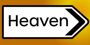 Cenneti gösteren bir İngiliz yol tabelasının grafiksel çizimi.