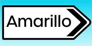 Amarillo 'yu gösteren İngiliz yol tabelasının grafiksel bir çizimi.