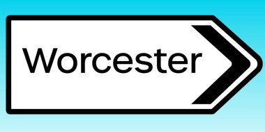 Worcester 'ı gösteren bir İngiliz yol tabelasının grafiksel çizimi.