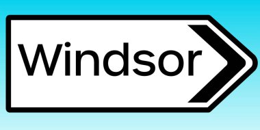 Windsor 'u gösteren İngiliz yol tabelasının grafiksel bir çizimi