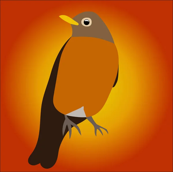 Graphic Illustration American Robin Use Logo Icon — Stock Photo, Image