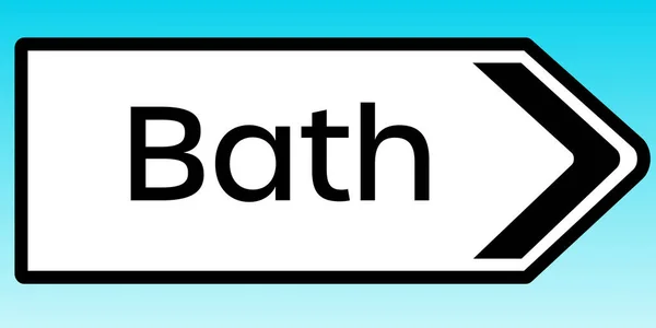 Ilustración Gráfica Una Señal Tráfico Británica Que Apunta Bath — Foto de Stock