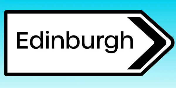 Een Grafische Illlustratie Van Een Brits Verkeersbord Dat Naar Edinburgh — Stockfoto