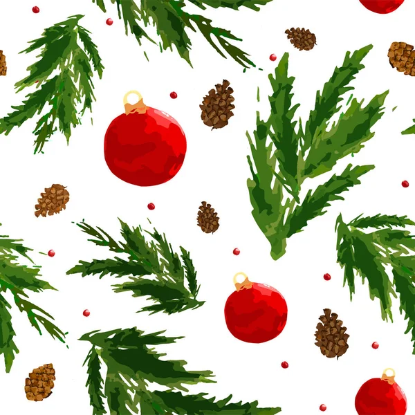 Christmas mönster med berry, boll, bula — Stock vektor