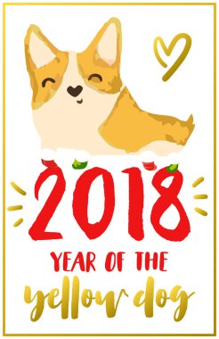 Noel kartı ile corgi