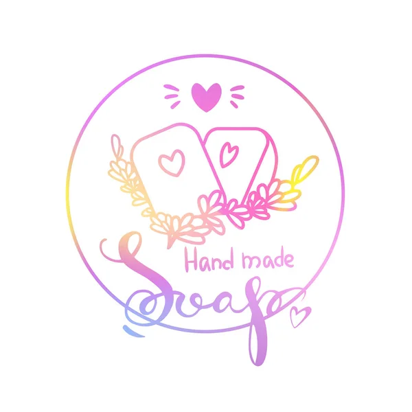 Logo hand made soap — Stock Vector