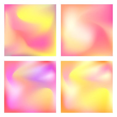 Gradyan seti. Modern arka plan. Poster, afiş, el ilanı ve sunum için renkli sıvı kapak. Modaya uygun yumuşak renk.