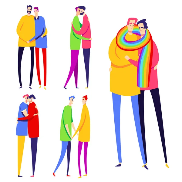 게이 커플들의 세트. LGBT 의 컬렉션. — 스톡 벡터