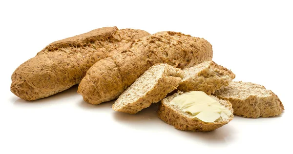 Bran chleb na białym tle — Zdjęcie stockowe