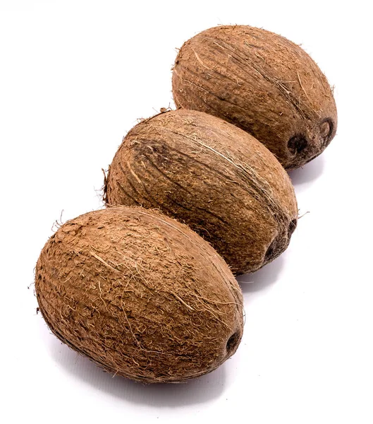 Świeżego kokosa na białym tle — Zdjęcie stockowe