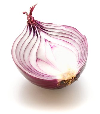 Kırmızı soğan beyaz üzerine izole
