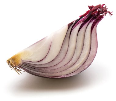 Kırmızı soğan beyaz üzerine izole