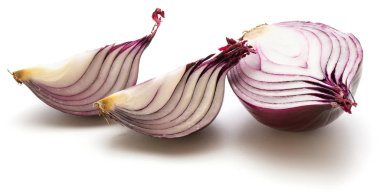 Kırmızı soğan beyaz üzerine izole