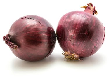 Kırmızı soğan beyaz üzerine izole