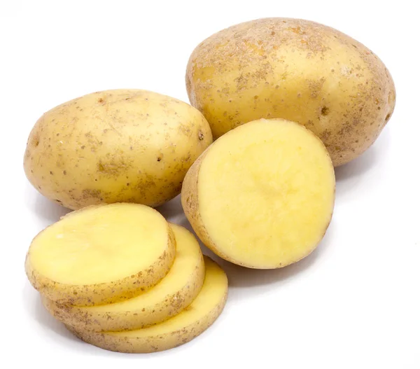 बटाटे पांढरा वर वेगळे — स्टॉक फोटो, इमेज