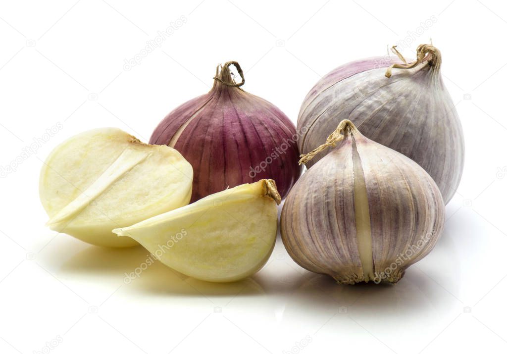Single garlic (chinese garlic) isolated