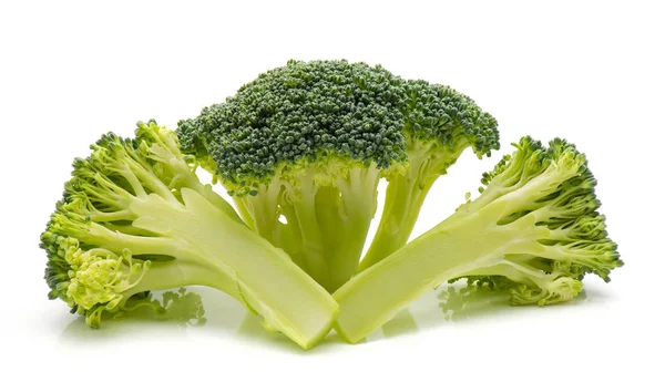 Brocoli Frais Isolé Sur Fond Blanc Arbre Forme Morceau Deux — Photo