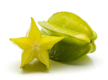 Bir bütün carambola ve bir beyaz adam yarı izole