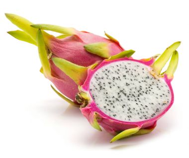 Dragon meyve (Pitaya, Pitahaya) beyaz arka plan üzerinde bir bütün bir hal izole.