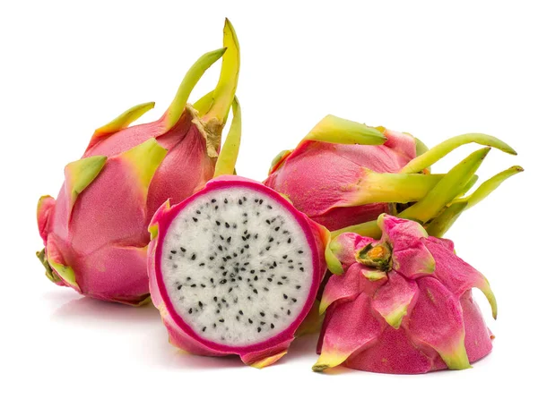 Fruto Del Dragón Pitaya Pitahaya Aislado Sobre Fondo Blanco Dos —  Fotos de Stock