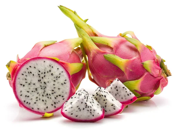 Fruto Del Dragón Pitaya Pitahaya Aislado Sobre Fondo Blanco Dos —  Fotos de Stock