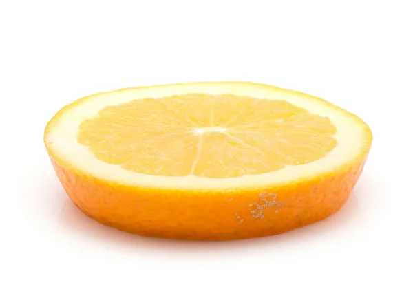 One Orange Sliced Circle Isolated White Backgroun — Stock Photo, Image