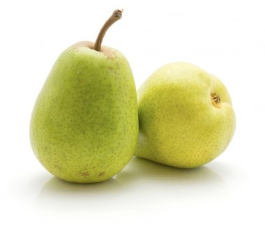 Yeşil armut whol beyaz arka plan çifti izole