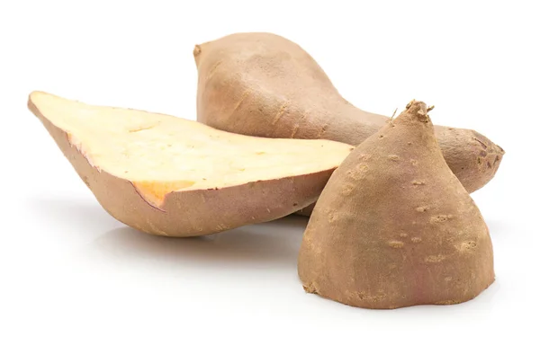 Sliced Sweet Potato Isolated White Backgroun — Stock Photo, Image