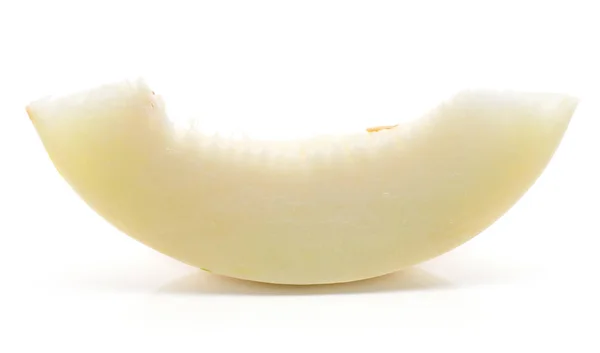 Satu Melon Slice Piel Sapo Honeydew Terisolasi Pada Backgroun Putih — Stok Foto