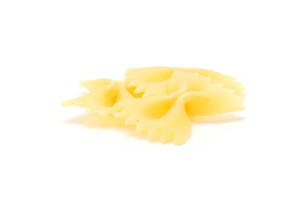 Makaron Raw Farfalle Białym Tle Białym Tle Dwuczęściowy — Zdjęcie stockowe