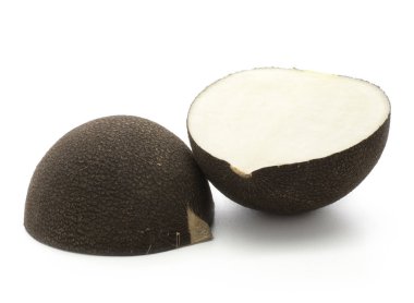 Beyaz adam izole turp bölümü tamamlayan bir başka siyah