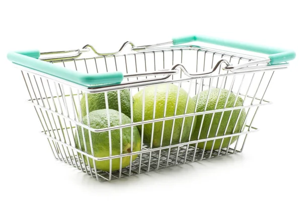 Citrusy Košíku Izolovaných Bílém Poza — Stock fotografie