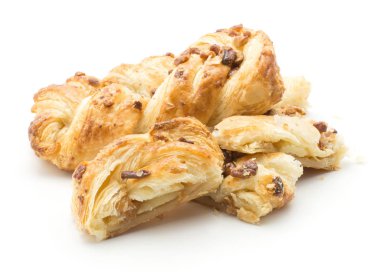 Pekan somun ekmek kümesiyle büküm ve üzerinde beyaz adam izole içinde reçel