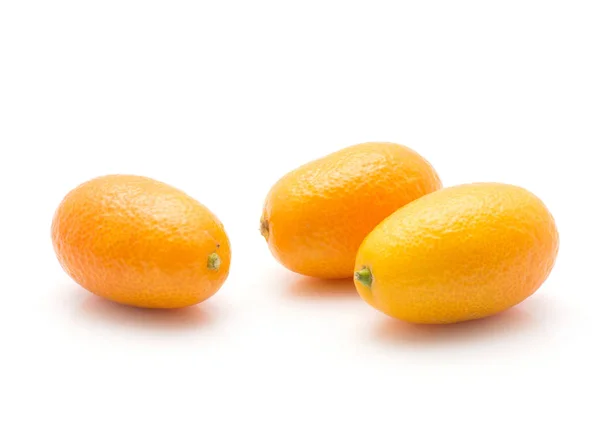 Kumquat Aislado Sobre Fondo Blanco Tres Rasgaduras — Foto de Stock