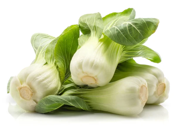 Bok Choy Pak Choi Verem Elszigetelt Fehér Background Négy Friss — Stock Fotó