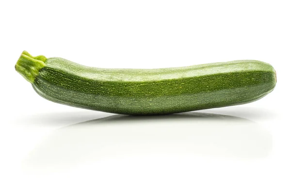 One Green Zucchini Isolated White Background Long Raw Courgett — Stock Photo, Image