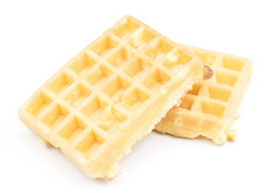 Geleneksel gözleme (Belçika) üzerinde beyaz arka plan iki tatlı izole hassas ve hava