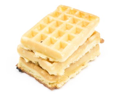 Beyaz arka plan tatlı izole üç geleneksel gözleme (Belçika) hassas ve hava